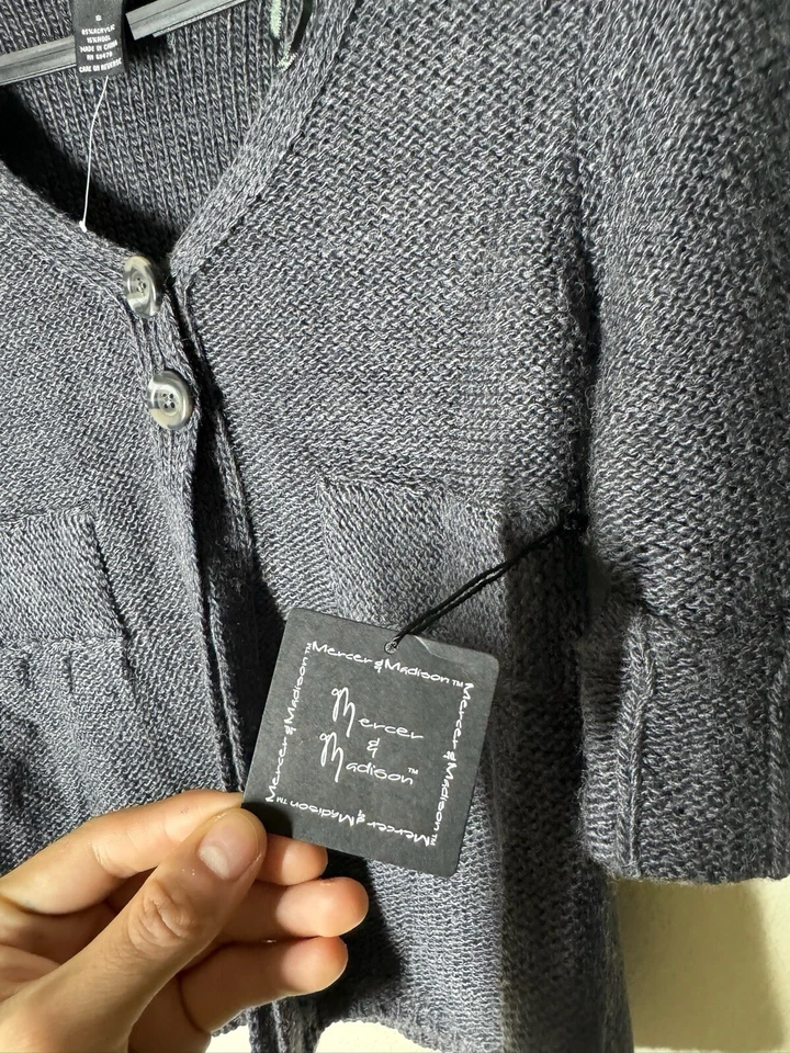Mercer & Madison Gray Button Acrylic/ Wool BlendTop Cardigan S NWT - Image 4 of 4
