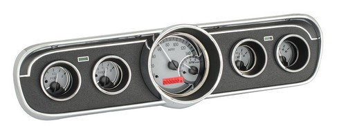 Dakota Digital 65 66 Ford Mustang Analog Gauges Silver Alloy Red VHX-65F-MUS-S-R - Picture 2 of 7