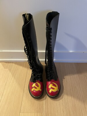 Vintage 80's Banned Dr Marten Communist Boots (Hammer & Sickle