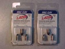 6 new Eagle Claw Tungsten Worm Weights 1/4 oz 2 pks of 3 each