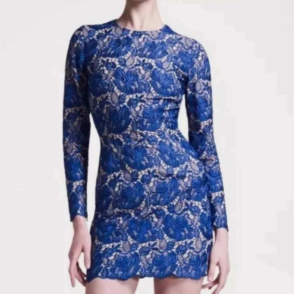 Stella McCartney Celia 蕾丝迷你连衣裙 34 小号 4 蓝色 — 第 2/4 张图片