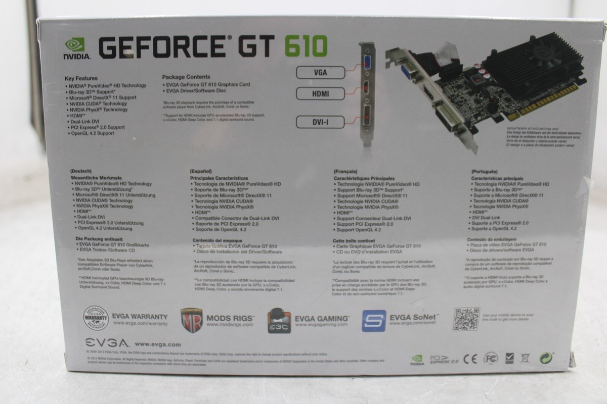 Msi Geforce Gt 610 Specs EVGA NVIDIA GeForce GT610 (01GP32615KR