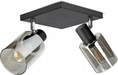 FKL DESIGN Deckenlampe Deckenleuchte Glas E27 Schwarz Serie N535 (DQP2)