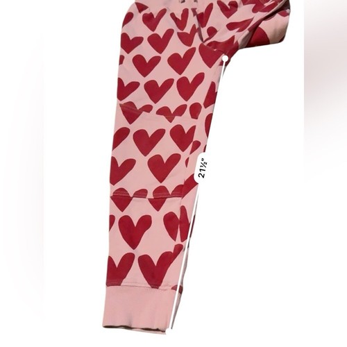 Hanna Andersson Slim Pink & Red Heart Print Drawstring Pants Sz 130 / US 8 - Picture 10 of 10