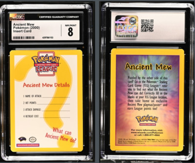 CGC 8 NM MINT Ancient Mew 2000 Pokemon Movie Promo Insert Card