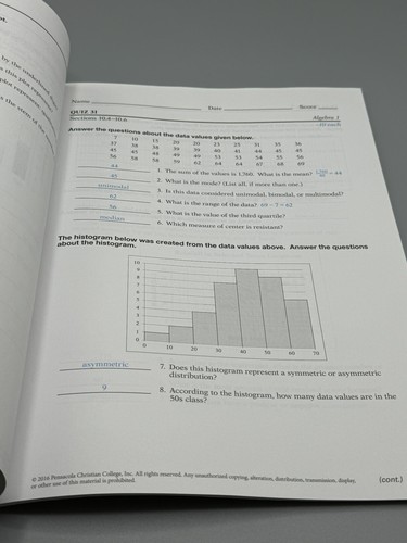 Abeka Algebra 1 Lehrer Quiz/Testschlüssel - Bild 4 von 4