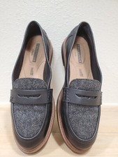 Clarks Collection Loafers Cushion Soft US 8M Wool Black Leather Slip On Loafers