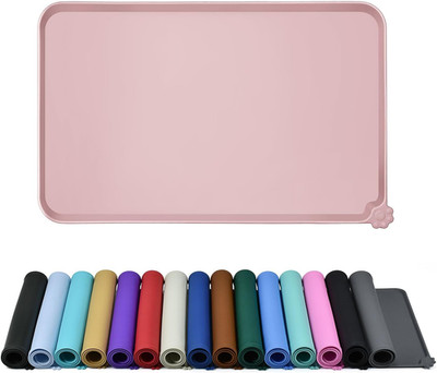 Waterproof Pet Feeding Mat with High Raised Edges, Heavier and Thicker Placemats