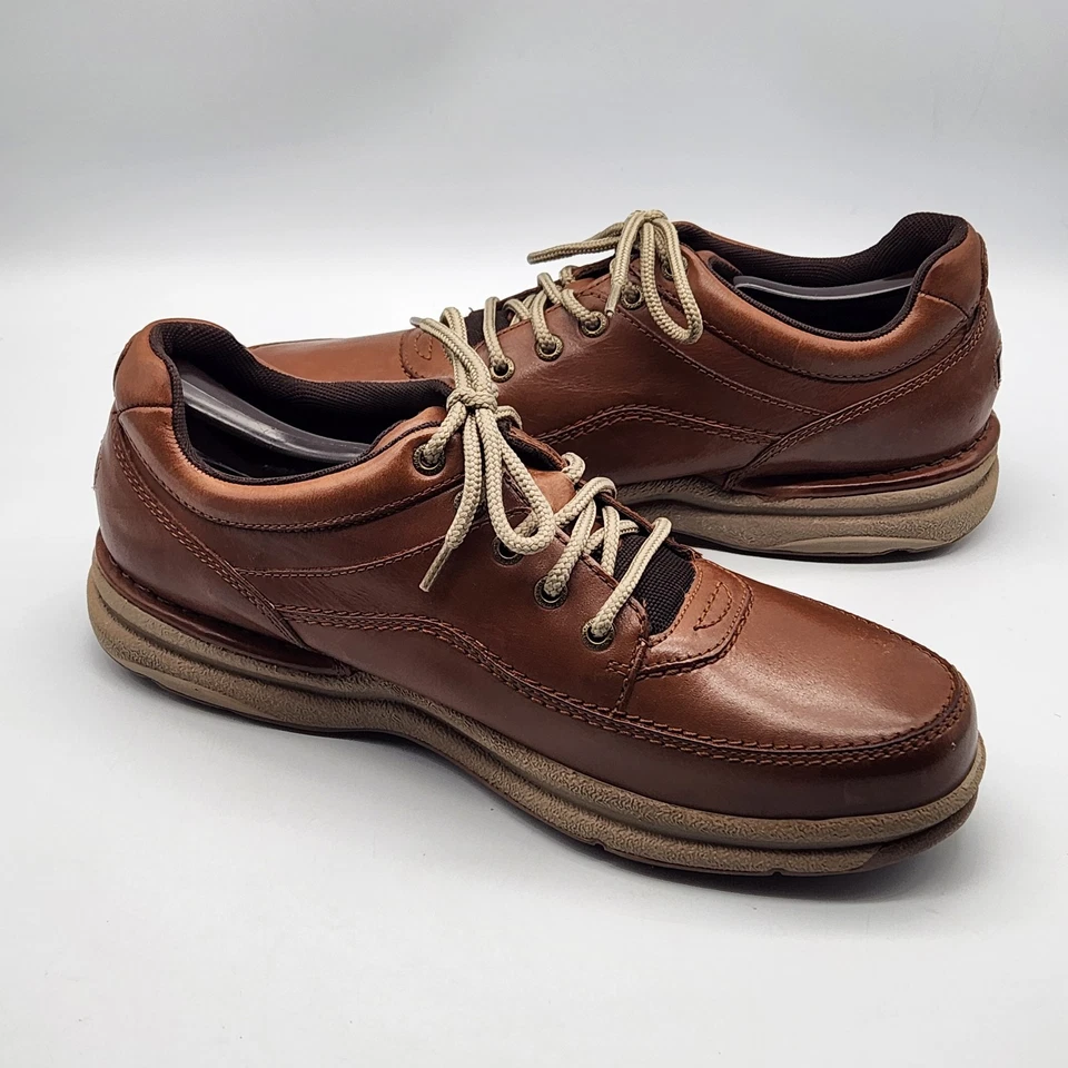 Zapato para caminar Rockport World Tour clásico para hombre talla 11 XW cuero marrón Foto 2 de 4
