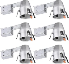 6 Pack 4 Inch Remodel Recessed Lighting Housing, Air Tight IC Can Housing, UL