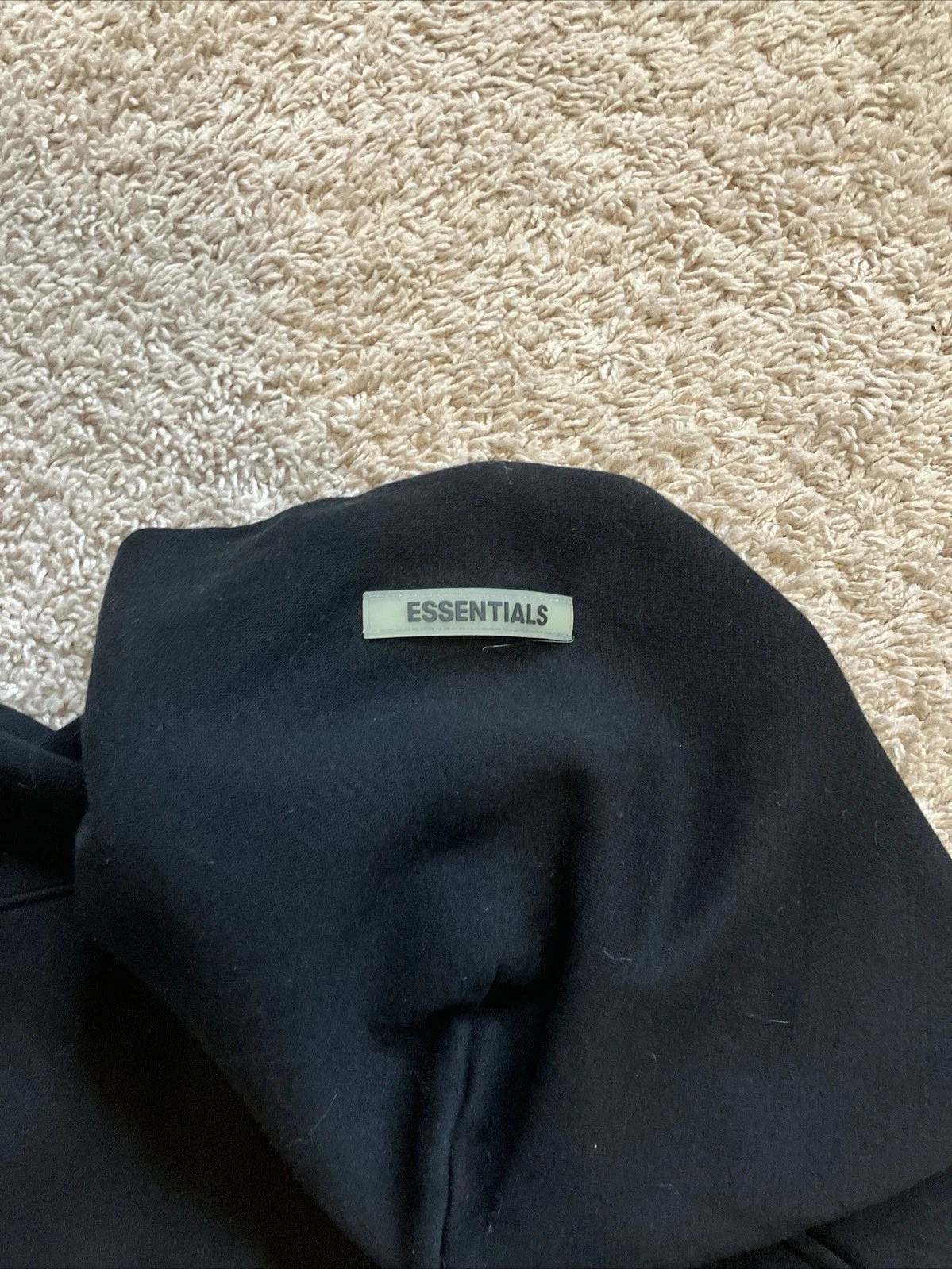 Felpa nera con cappuccio Fear of Gods Essentials taglia Large