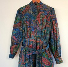 VTG Retro Bold Paisley 90s Collar Dress Size 6