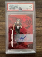 2022 Panini Illusions Drake London #6 Trophy Collection Red Signatures /49 PSA 9
