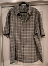 George Men's Gray/Black/White Button Up Collar Shirt With One Pocket
