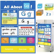 Alphabet Learning Pocket Chart A-BC Flash Cards Wall Chart Educational Game Toys
