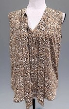 EUC J.Crew Women’s Cheetah Print Sleeveless V-neck Airy Bow Strap Tunic Top XS