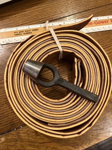 Priory Arch Punch 3/4" Leather Lot Craft Belt Size 79” 72” 46”