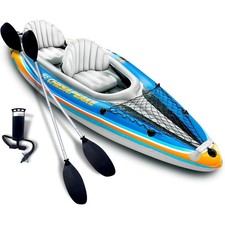 Sunlite Sports 2 Person Inflatable Kayak with Oars Pump Carry Bag 400 lb