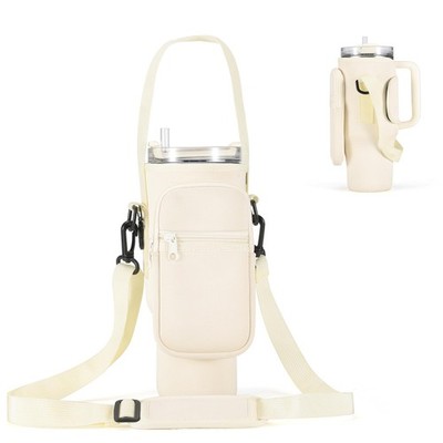Water Bottle Carrier Bag for 40 oz Tumblers  Neoprene Holder with Phone Pocket