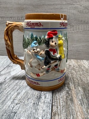 Vintage Hamm's Beer 1986 Limited Edition Pabst Brewing Bear Stein Winter Mug 
