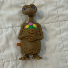 E.T. Extra-Terrestrial WORKING Wind-Up Action Figure Toy Flowers Blue Eyes