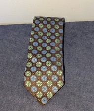 Ermenegildo Zegna Silk Tie Size XL Brown Floral Brand New Made In Italy