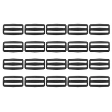 20Pack Plastic Slide Buckle 2 Inch 51mm Tri-Glide Slider Black