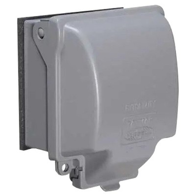 Hubbell Taymac Raynguard Extra Duty 2 Gang Weatherproof Outlet Cover Gray