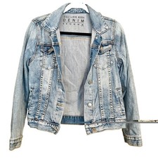 Decjuba Girls Light Blue Stonewash Denim Jacket Size 16 Kids Classic