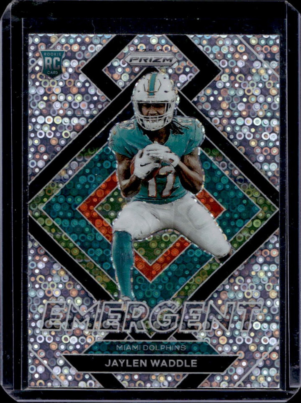 2021 Prizm Jaylen Waddle Emergent RC Prizm No Huddle #E-8 Dolphins