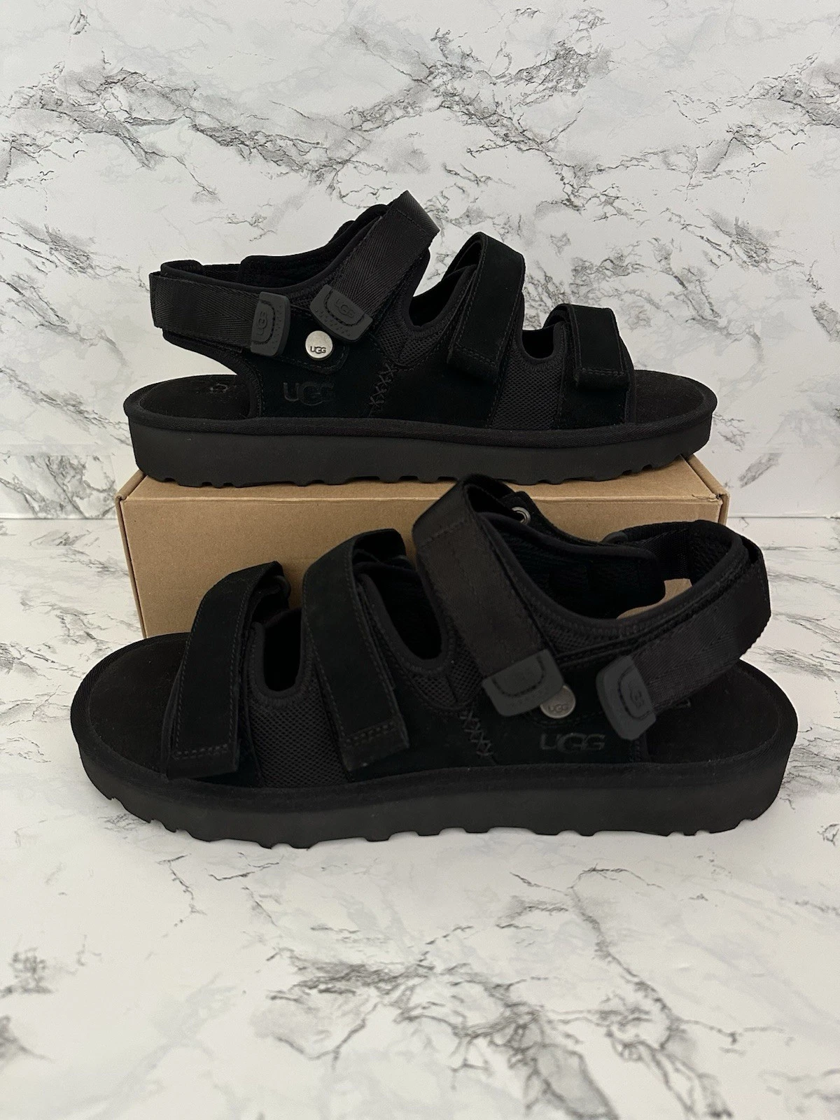 Sandali sportivi UGG Goldenco multi cinturino regolabili in pelle slide uomo taglia 13