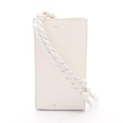 JIL SANDER TANGLE Crossbody Umhängetasche J07VL0002 Leder Weiß Gebraucht Damen