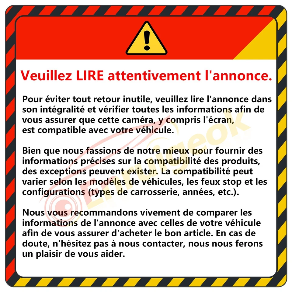 7"Écran et 3ème feux stop Caméra de recul Pour Renault Master Opel Nissan NV400 - Photo 2/4