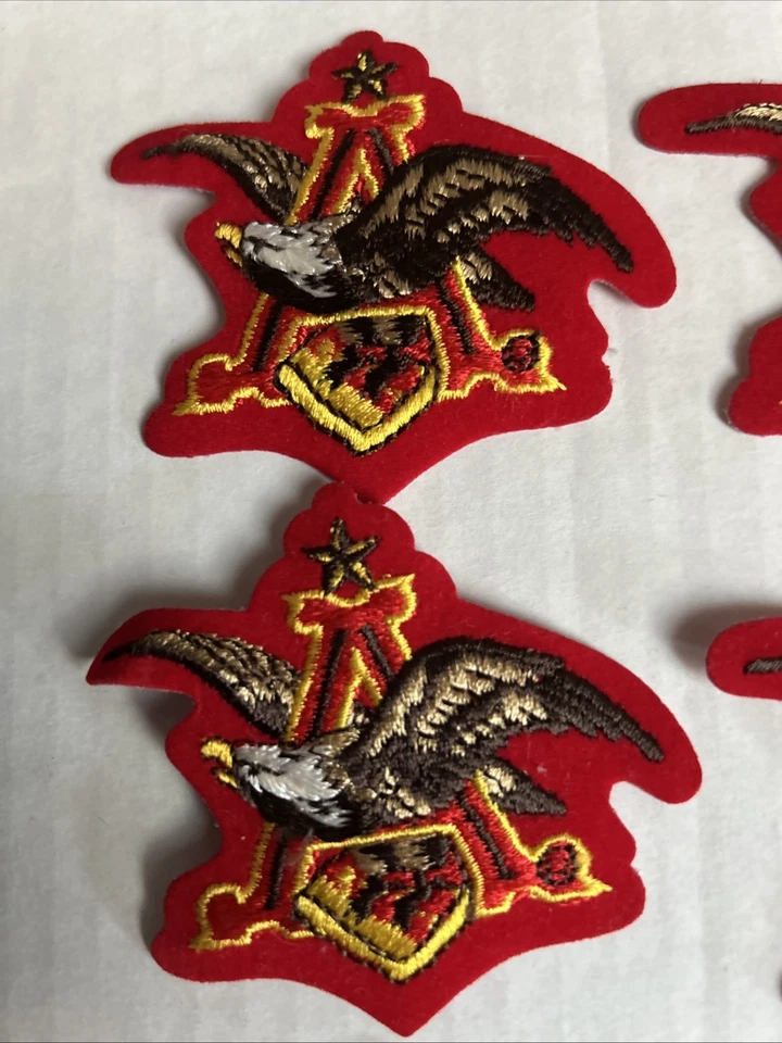 6 Vintage 3” Anheuser Busch Eagle Sew On Patch’s Red A w/ Eagle Embroidered NOS - Image 4 of 4
