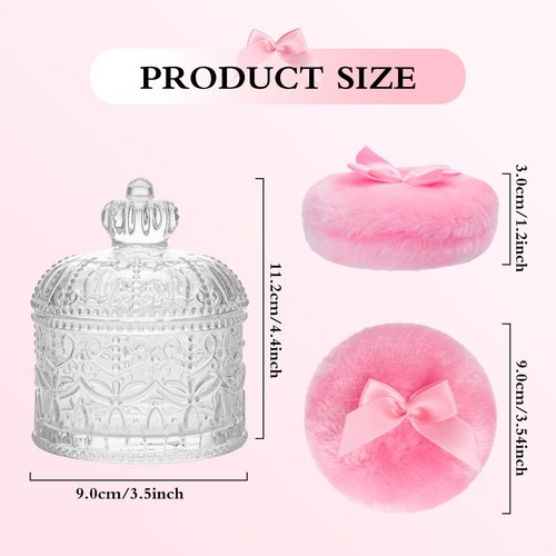 Große Puderquaste mit Behälter, waschbare Velours Staubquaste für Make-up - Bild 2 von 8
