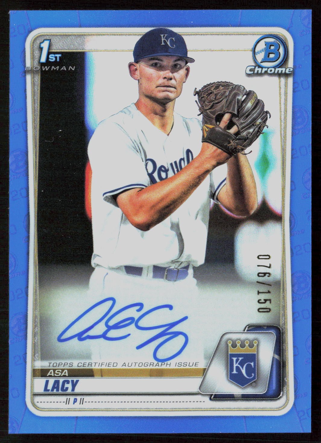 2020 Bowman Draft #CDA-AL Asa Lacy Chrome Draft Pick Autographs Blue #/150