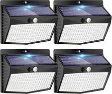 Peasur Solar Security Lights Outdoor Motion Sensor, 168LED 4 Pack Solar Powered