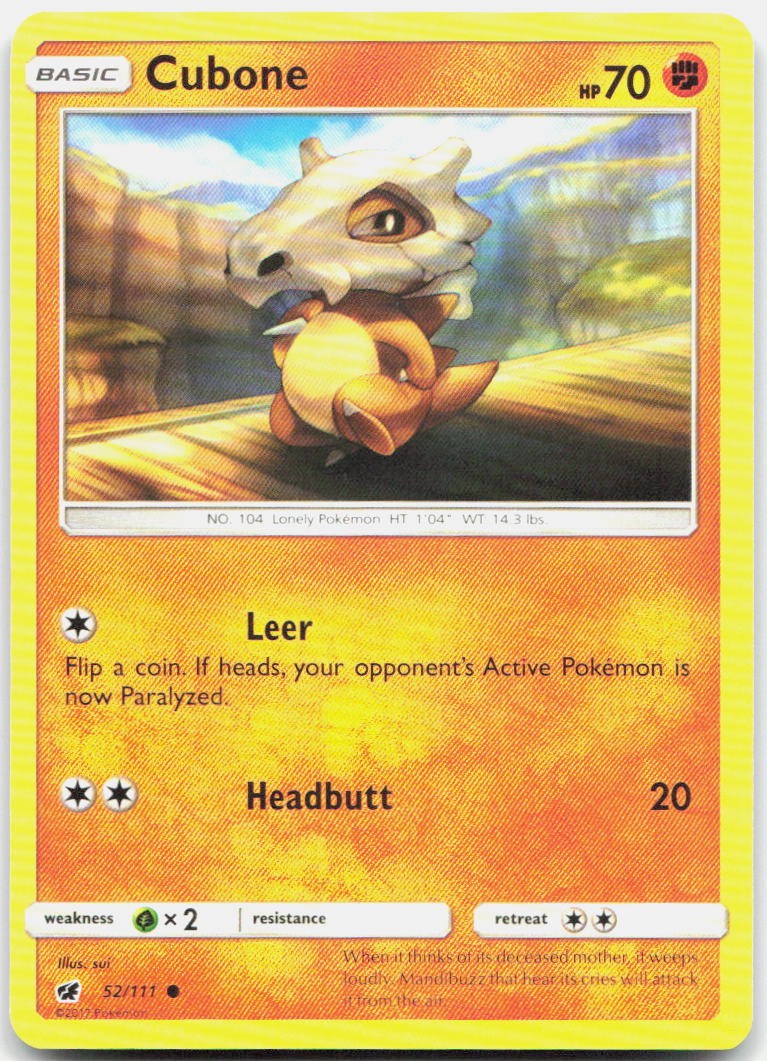 Cubone 52/111 Common Crimson Invasion Pokemon LP