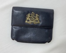 RALPH LAUREN vintage wallet featuring a prominent antiqued brass crest In EX.CON