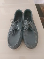 Timberland Classic 2 Eye Boat Deck Shoes Light Blue Leather UK Size 10.5 Vguc