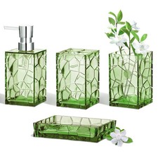 HBlife Bathroom Accessories Set, Sage Green Acrylic Counter