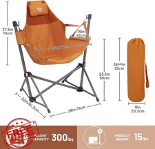 Timber Ridge Orange Hammock Camping Chair Heavy Duty Folding 300lb Capacity