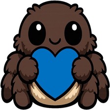 30 Custom Blue Heart Cute Spider Personalized Address Labels
