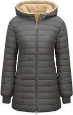 Giacca Trapuntata Invernale Donna Lunga Giubbotto in Pile Caldo Giubbino Puffer 