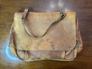 米国郵便US.Mail ビンテージ＊超ジャンボ バッグ＊イエローゴールド美品 MICHELLE POSTMAN SHOULDER / DIPLO SKY｜ショルダーバッグ 本革