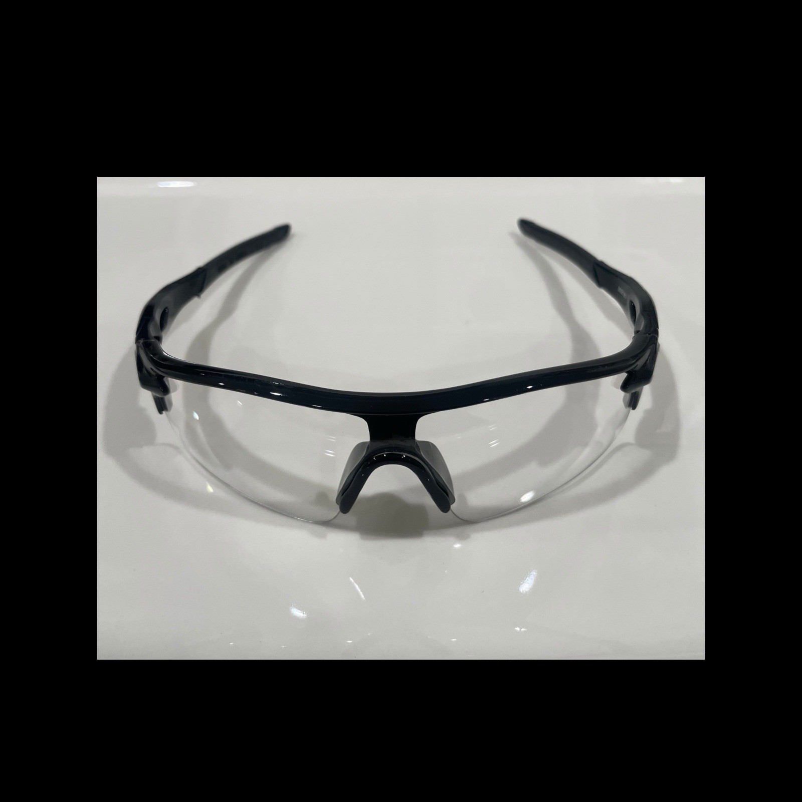 Sunglasses Outdoors Sports/biking /fishing/ Baseball Black Frame Clear Lens