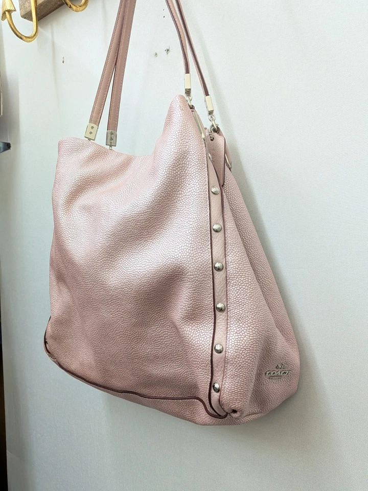 Coach F35211 Phoebe Madison Studded Caviar Leather Handbag Purse Pink - Image 2 of 4