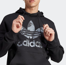 NEW MEN'S ADIDAS ORIGINALS CAMO TREFOIL PULLOVER HOODIE SIZE MEDIUM IK3536