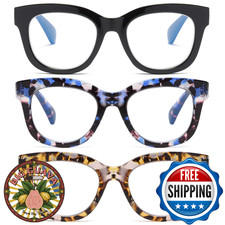 ZXYOO Oversized Reading Glasses 3-Pack Blue Light Blockers Women Computer Spring