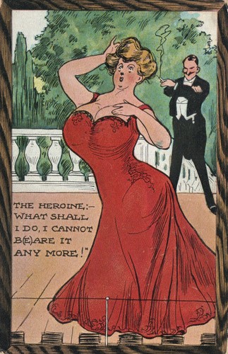 Vintage Edwardian Comic Postcard The Heroine Cannot Beare It Crown Series Unused